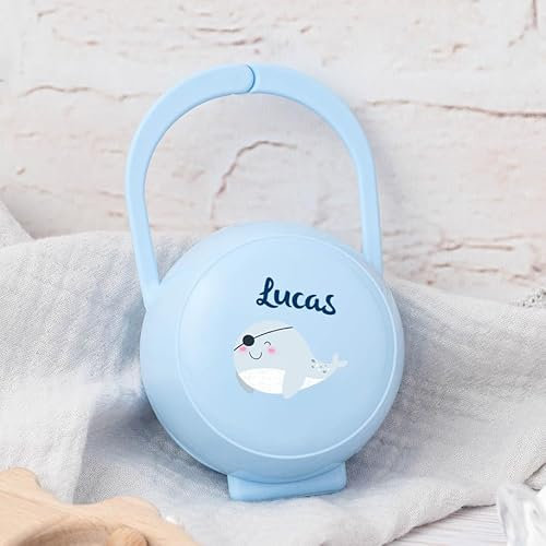 Wanapix | Porta ciuccio personalizzato per bebè | Porta ciuccio bebè | Custodie per ciucci | Porta ciuccio senza BPA | Sailor Azzurro