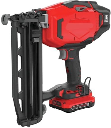 TIEOAXFT V20 Cordless Finish Nailer Kit, Nail Gun, 16GA, 2-1/2 Nails, Battery and Charger Included (CMCN616C1)