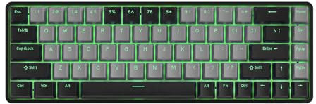 Dierya DK68 Wireless Gaming Keyboard, Triple Mode-Bluetooth/2.4GHz/USB-C Mechanical Keyboard, RGB Backlit, Linear Red Switch for Gaming & Office, Black Grey