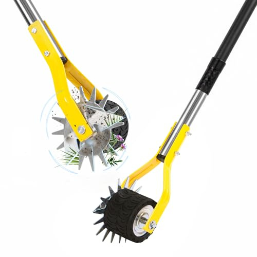 BlumeTrec Manual Edger Lawn Tool, 75 Inch Wheel Rotary Edger for Lawn with Extra-Wide Wheel, Grass Edge Trimmer with Adjustable Handle, Ideal Hand Edging Tool for Sidewalk, Driveways and Landscaping