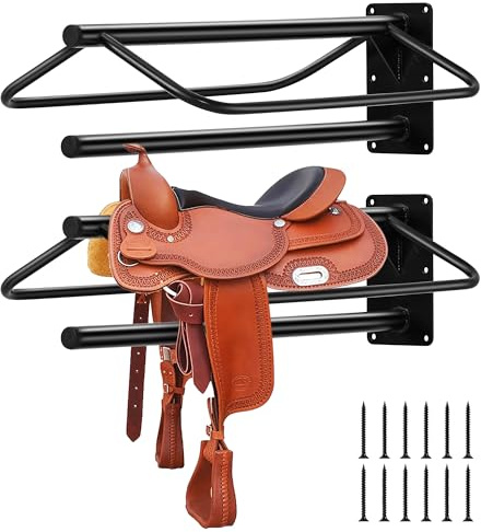 Garvee Support peinture murale double rembourré pour selle – Acier carbone robuste – Idéal écurie, sellerie – Rangement pour selles anglaises/western, équipements, couvertures – Lot de 4