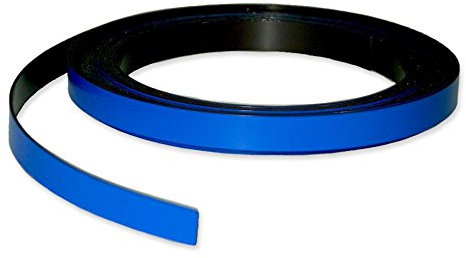 Magnetband Kennzeichnungsband farbig, Breite 10mm - 5m Rolle - Magnetstreifen - Zum Beschriften und Markieren, von Lager, Werkstatt, für Whiteboards, Flipcharts, Präsentationen, Farbe:blau