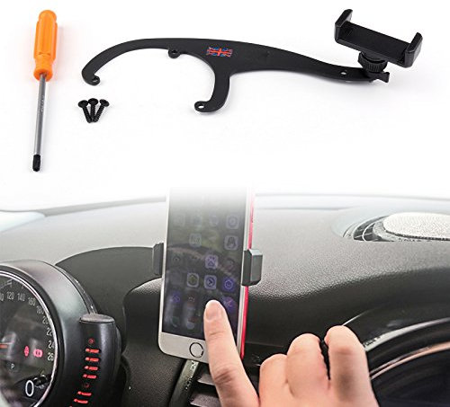 Areyourshop 360°Rotatif Voiture Téléphone Mount Berceau Titulaire, Support Téléphone Mini Cooper R56 R55,Style Rétro Solide Et Durable Smartphone Telephone Mini Cooper Couleur