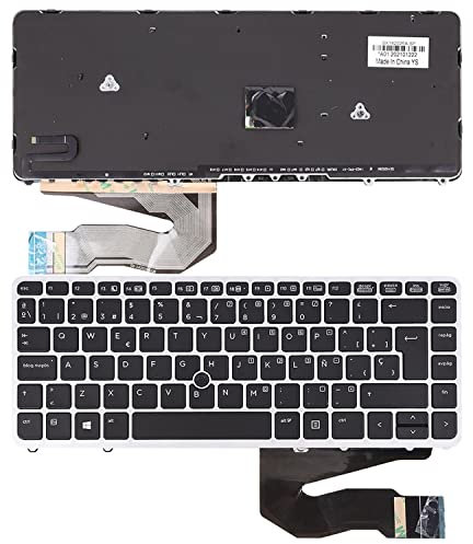 PORTATIL MOVIL - Teclado Compatible con HP ELITEBOOK 840 G1 850 G1 Marco Plata