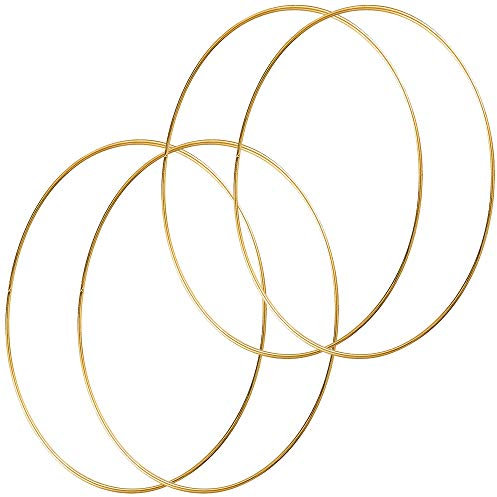 HOHIYA 4 Stück 61 cm große Metall-Blumenreifen für Makramee, Basteln, Kranz, Ringe, Traumfänger, Wandbehang, 5 mm Draht, hergestellt in Taiwan