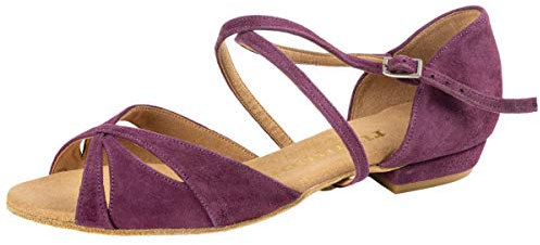 Rummos Damen Tanzschuhe Lola - Nubuck Burgundy - Medium (Normal) - 2 cm Block - EUR 35