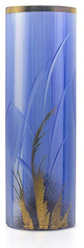Angela Neue Wiener Werkstätte Grand Vase cylindrique en Verre Bleu