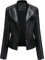 GITVIENAR Kunstlederjacke Damen, Bikerjacke mit Reißverschluss, Lederjacke mit Nieten, Reverskragen dünne Jacke für Frühling und Herbst
