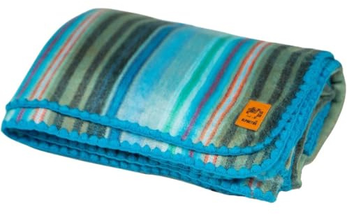 ALPAKITAS Manta de Lana de Alpaca, Manta de Cama tamaño Queen y cálida, Ligera, para sofá o Campamento, para Exteriores, 87 x 64 Pulgadas (Turquesa Claro)