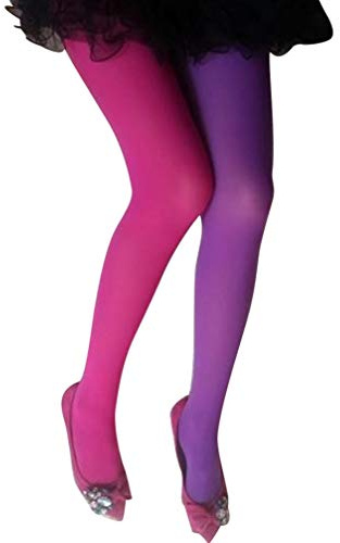 PRETYZOOM Calze Moda Doppio Colore Ab Splice Rosa Rossa E Viola Collant Donna Elasticità Alta Taglia Unica Ideali Per Feste E Regalo Femminile