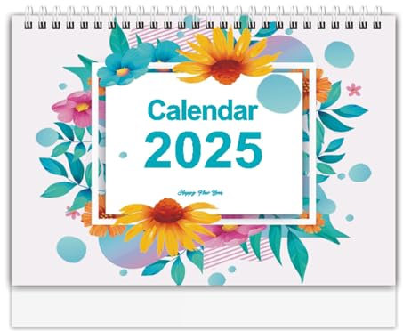 Serlife Tischkalender 2021 September 2022 Dez 22,8 x 19,6 cm Stehender Tischkalender mit hochwertigem weißem Papier (Fashion Flower)