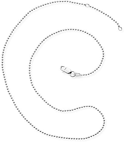 Drachenfels feine Kugelkette aus Sterlingsilber mit Karabinerverschluss in der Länge 42 + 45 cm/Halskette aus 925 Echtsilber für Damen/D KK 52/AG