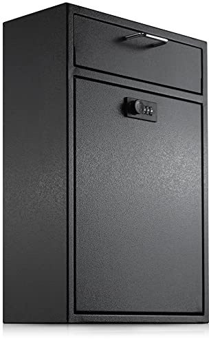 POCHAR Large Mailbox for Outside, Wall Mounted Lock Box with Combination