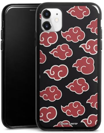 Silikon Hülle kompatibel mit Apple iPhone 11 Case schwarz Handyhülle Naruto Shippuden Pattern Akatsuki