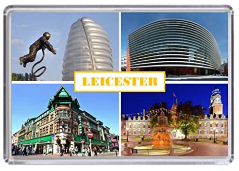 Leicester United Kingdom England Souvenir Acrylic Fridge Magnet (Standard: 70x45mm)