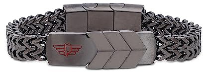Police Herren-Armband Valorious, aus IP GUN Edelstahl, mit Magnetverschluss, 21 cm lang, PEAGB2120342