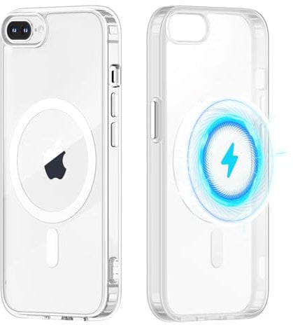 Yoedge Clear Magnetic Case for iPhone 8 Plus/7 Plus with Built-in Magnets Compatible with MagSafe Charging 5.5 inch, Ultra Slim PC + TPU Silicone Protective Shockproof Bumper Cover, Transparent