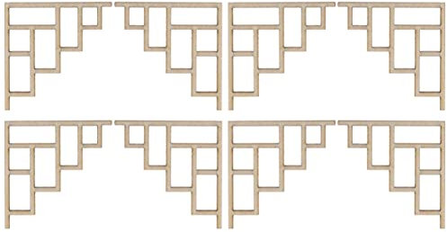 ABOOFAN Moebel Ornamente Holzornament Overlay Holzornamente Für öbel Vintage 8Pcs Geschnitzte Onlay Applique ?Bel Malm Holzverzierung Fuer Moebel