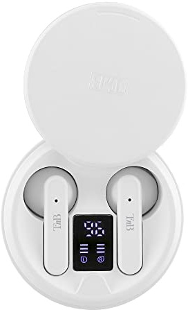 T'nB Shiny 2 - Auriculares Bluetooth inalámbricos TWS, 20 H de autonomía | Bluetooth 5.1 con controles táctiles, caja de carga LED y carga USB-C