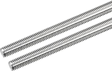 sourcing map Asta completamente filettata M8 x 500 mm, passo filettatura 1,25 mm, in acciaio inox 304, con filettatura destra, confezione da 2