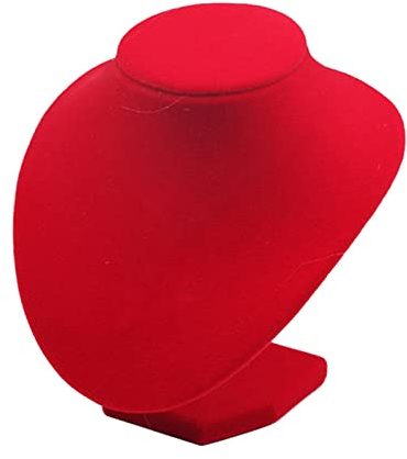 Perfeclan Halskette Display Büste Lagerregal Regal Modell Rote Farbe Stabiler Schmuck Organizer für Kette, Niedrig