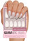 Glamnetic Press On Nails - Hailey | Glossy, Semi-Transparent, Short Almond Nails, Reusable | 15 Sizes - 30 Nail Kit with Glue