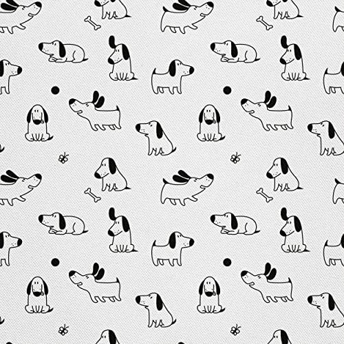 HEKO PANELS Stoff Oxford Wasserdichte Meterware Canvas-Stoff Polyester Stoff Zum Nähen Nähstoffe Möbelstoffe Dekostoffe Handwerken Wasserabweisend Blickdicht Hunde 1 Meter 155 x 100 cm