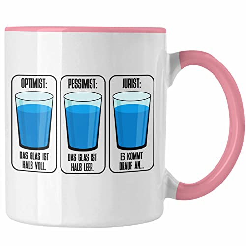 Trendation - Jura Tasse Geschenk Juristen Geschenkidee Lustiger Spruch Humor Anwalt (Rosa)
