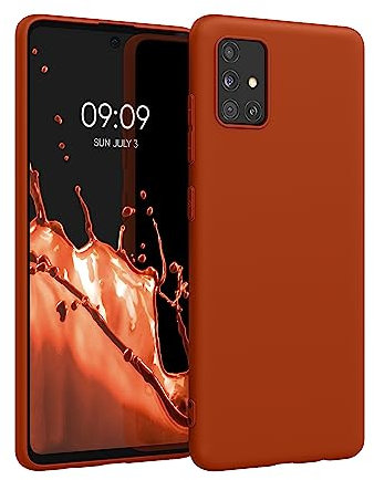 kwmobile Hülle kompatibel mit Samsung Galaxy A51 Hülle - weiches TPU Silikon Case - Cover geeignet für kabelloses Laden - Rusty Orange