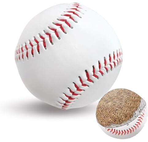 Unmarked Adult Baseballs, Practice Baseball Standard Size 9 Inch, Blank Baseballs Tball Balls for High School League Training, Pitching, Fielding, Throwing, Autograph