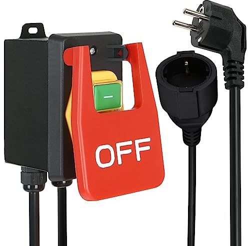 Interrupteur marche/arrêt monophasé 220 V, interrupteur d'arrêt d'urgence, interrupteur de sécurité, interrupteur de tension zéro avec prise, interrupteur de machine pour éteindre rapidement la table