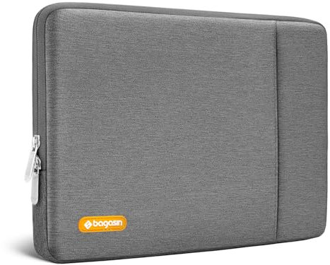 Bagasin Custodia per Laptop 13 Pollici, Sleeve Compatibile con MacBook Air M4 M3 M2 M1 2025–2018 / Pro M2 M1 2025–2016, Borsa Verticale in Poliestere con Tasca – Grigio