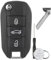 3 Buttons Car Key Fob Case For Peugeot 508 208 3008 308 RCZ 408 2008 For Citroen C4L CACTUS C5 C3 C6 C8 Picasso Xsara (Button Icons car/ HU83 Blade With Groove) with Screwdriver Key Ring Battery