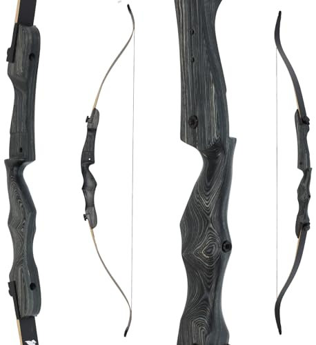 Bogen Set 68 Zoll Recurvebogen Drake Greyhound 20-34lbs im Zubehör Set mit Einstiegsbogen, Armschutz, Pfeile, Köcher, Ziel (28 lbs ohne Zubehör)