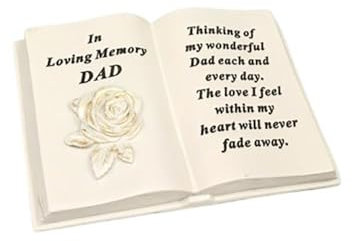 YöL Memorial Graveside Plaque Pot Ornament Book Flowers Poem Dad Tribute Grave Decoration