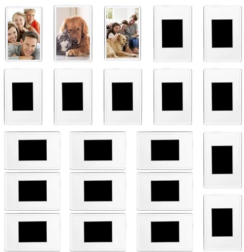 FRTAOOP 21 Stück Magnet Bilderrahmen für Kühlschrank, Mini Bilderrahmen 4,5 x 7 cm, Transparente Klein, Kleine Fotos auf Kühlschrankmagnete, Geschenke für Familie und Freunde