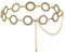 JIEYAO Gold O-Ring Chain Belts for Women, Metal Link Body Chain Belt Circle Waist Chain Belt Country Concert Outfit for Dress