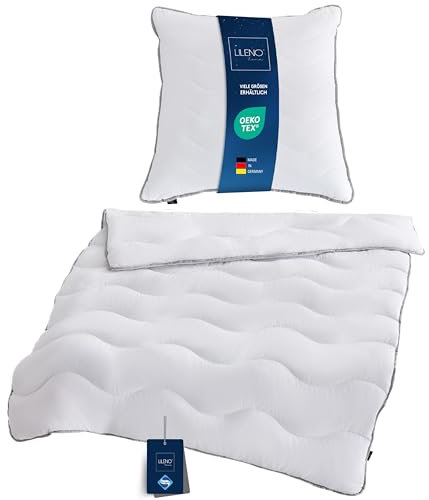 LILENO HOME Premium Ganzjahresdecke 135x200 cm + Kissen 80x80 cm [1er Set] mit Sanitized Hypoallergen - weiche Bettdecke 135x200 cm + Kissen 80x80 cm - für Sommer u. Winter - waschbar bis 95°C