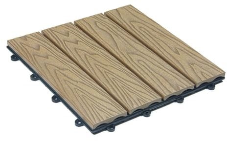 Home Deluxe WPC Klickfliesen BAVARO PREMIUM - Teak 5 m² - Holzoptik | Terrassenfliesen Holzfliesen Klickfliese Bodenfliesen