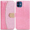 Case Compatible With iPhone 12 Mini - Flip Case Bling Glitter Sparkle Wallet Cover For iPhone 12 Mini - Rose Gold Glint
