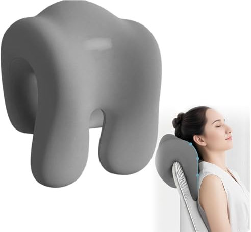 Fouvin Supporto cervicale con effetto memoria, cuscino cervicale per sedia da ufficio, cuscino poggiatesta per adulti e studenti, grigio scuro (grigio)