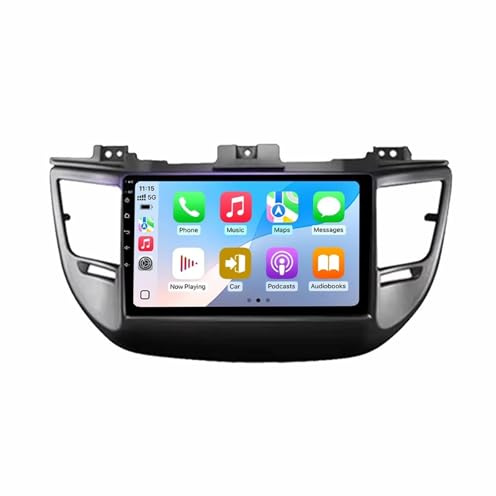 Android 13 2 DIN Pantalla Táctil Radio 9 Coche Pantalla para Hyundai IX35 Tucson 3 2015-2018 con Enlace Espejo/Navegación GPS/Radio FM/BT/Mandos Volante/Reproductor Multimedia(2+32G)