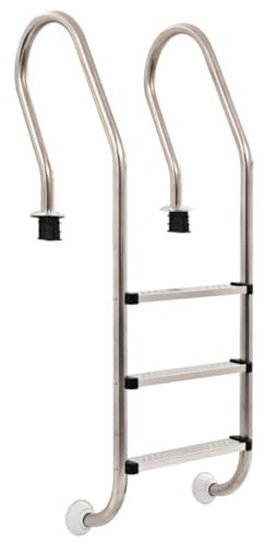 Myheimly Pool-Leiter 3 Stufen 120 cm Edelstahl 304 Poolleiter Schwimmbecken Leiter