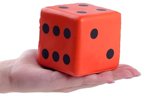 ANBOOR Große Schaumstoffwürfel für Erwachsene Kinder – 8 cm Jumbo Lustige Würfel Riesig Weich Bunt für Spieleabende & Klassenaktivitäten (Orange)