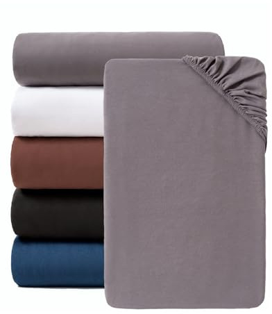 Lumimi Spannbettlaken Spannbetttuch Bettlaken aus Mikrofaser, 140cm x 200cm für Matratzen bis 30cm Höhe, Superweich Schlafkomfort Rundum Gummizug Faltenfrei Formstabil Pflegeleicht Dunkelgrau