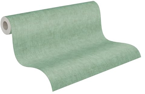 livingwalls CosmoLiving Textured Non-Woven Wallpaper in Green – 10,05 x 0,53 m Solid Colour Wallpaper by Cosmopolitan – 791101