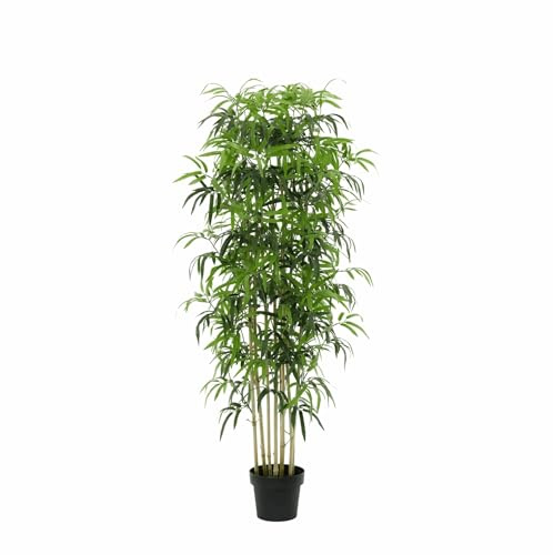 Bambou artificiel 180 cm – Grande plante artificielle en pot – Plante décorative réaliste pour salon, bureau et zone de réception