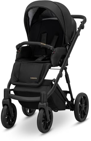 Kunert Ivento 2in1 Kinderwagen mit schwarzem Rahmen und weißem Stil (Anthrazit)