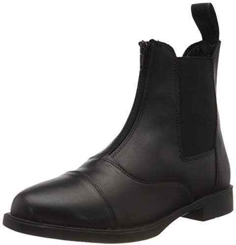 Rhinegold Boston Stiefel mit Reißverschluss vorne, Schwarz, 10 (EU44)