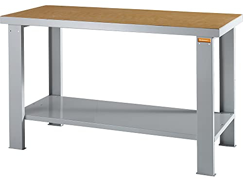eurokraft | Werkbank | Baukastensystem | Höhe 850 mm | Multiplex-Arbeitsplatte | BxT 1500 x 700 mm